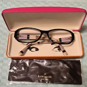 Kate's Spade Prescription Glasses, Case and Dust Cloth